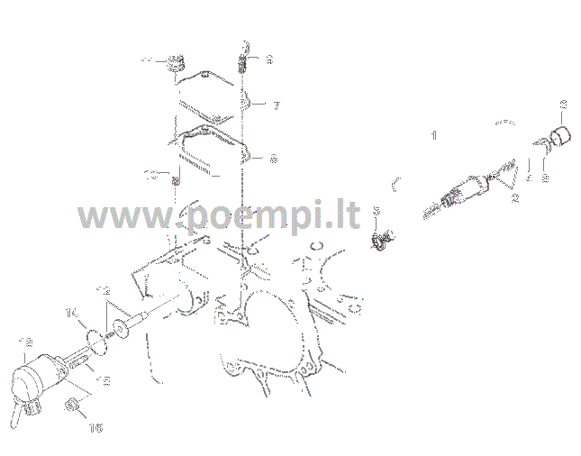 Bobcat kuro išjungimo solenoidas 6684826 schema