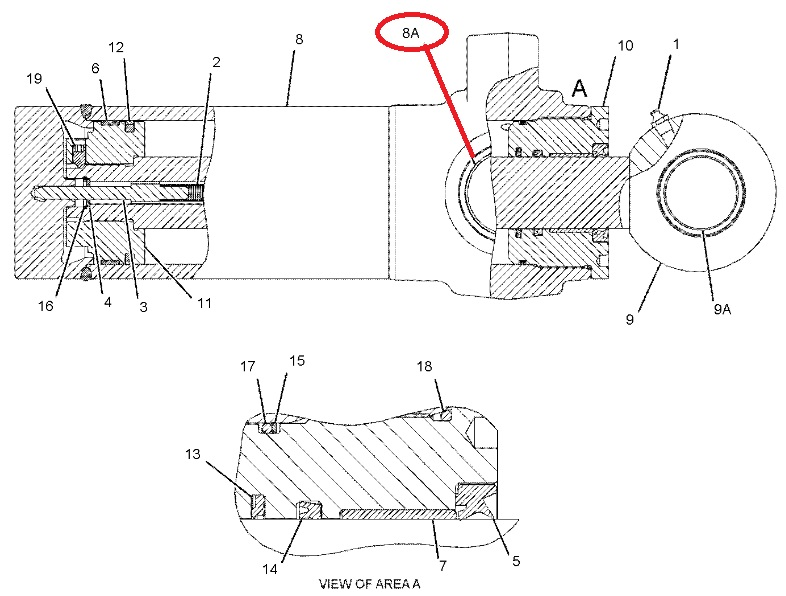 Caterpillar įvorė 9T-2883 schema