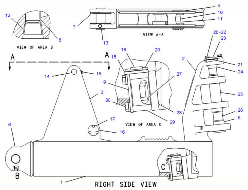 Caterpillar pirštas 160-5691 schema