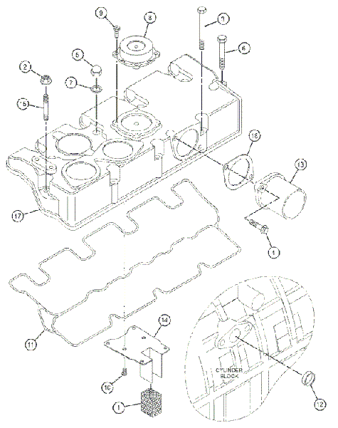 Caterpillar vožtuvų dangtelio tarpinė 233-0695 schema